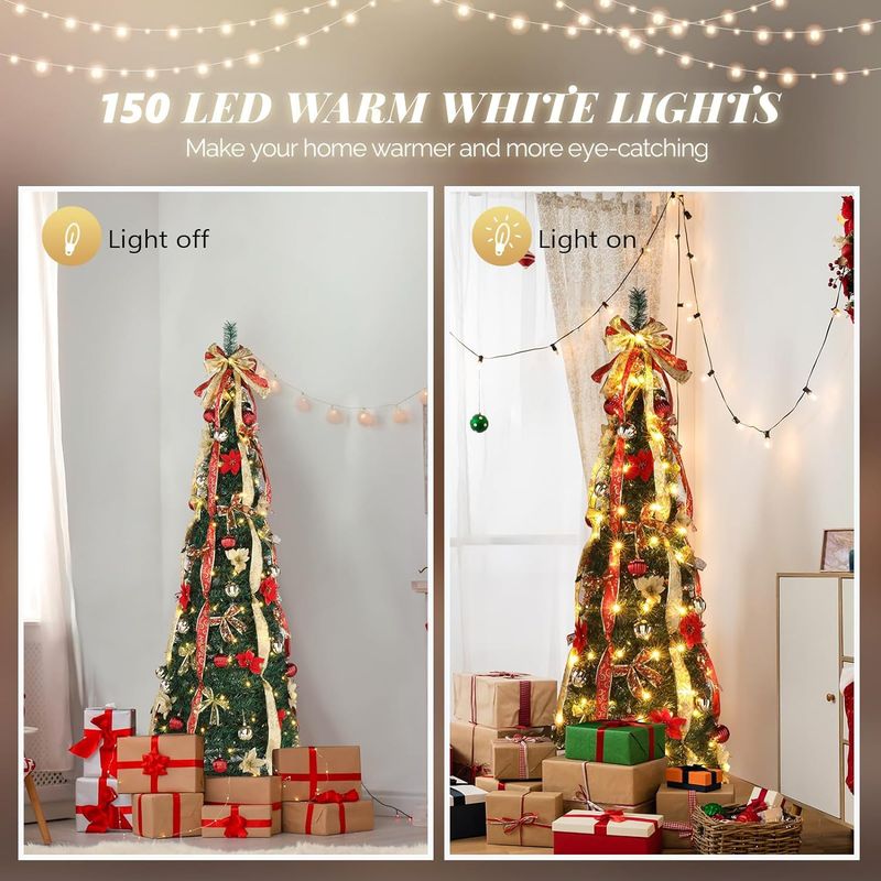 Kerstboom 3ft 10ft opvouwbare kerstboom met lampjes en ornamenten boom kerstversiering_voghion.com