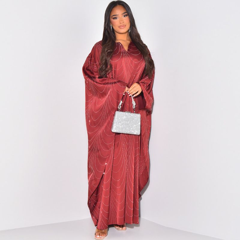 Women's Clothing Modest Spring And Summer New Women's Fashion Loose Hot Diamond Robe Dress_voghion.com