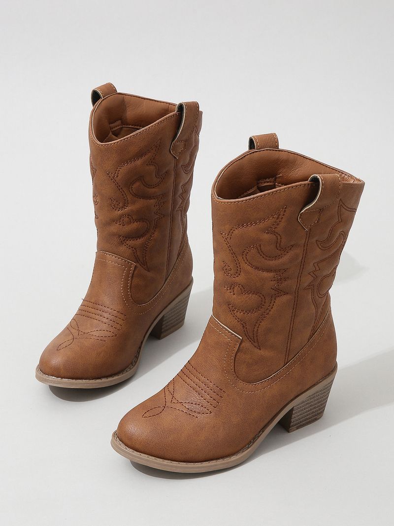 Scarpe per bambini Stivali a metà polpaccio per bambini Nuove ragazze Stivali in pelle retrò alla moda con suola morbida per bambini di media e grande taglia Stivali per il commercio estero_voghion.com