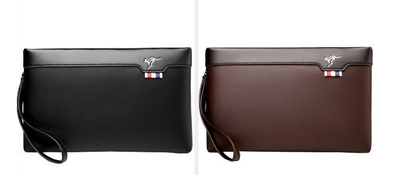 Leather Clutch For Men Zipper Wallet Card Fashion Business Square Phone Ipad Pouch Hand Porter Bag Briefcase Designer_voghion.com