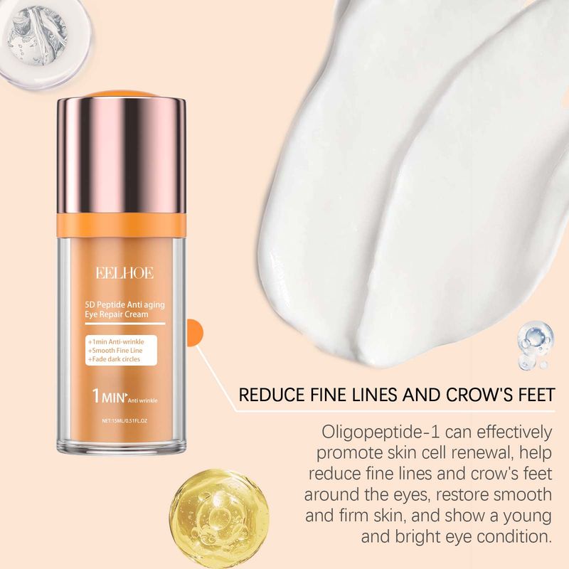 EELHOE 5d Peptide Eye Repair Cream Moisturizing And Smoothing Fine Lines Around Eyes And Firming Repair Eye Cream_voghion.com