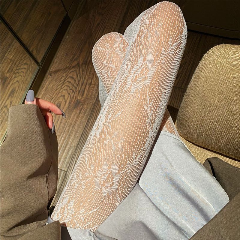 Gemusterte sexy schwarze Netzstrümpfe in trendigen Hot Girl Disco-Socken_voghion.com