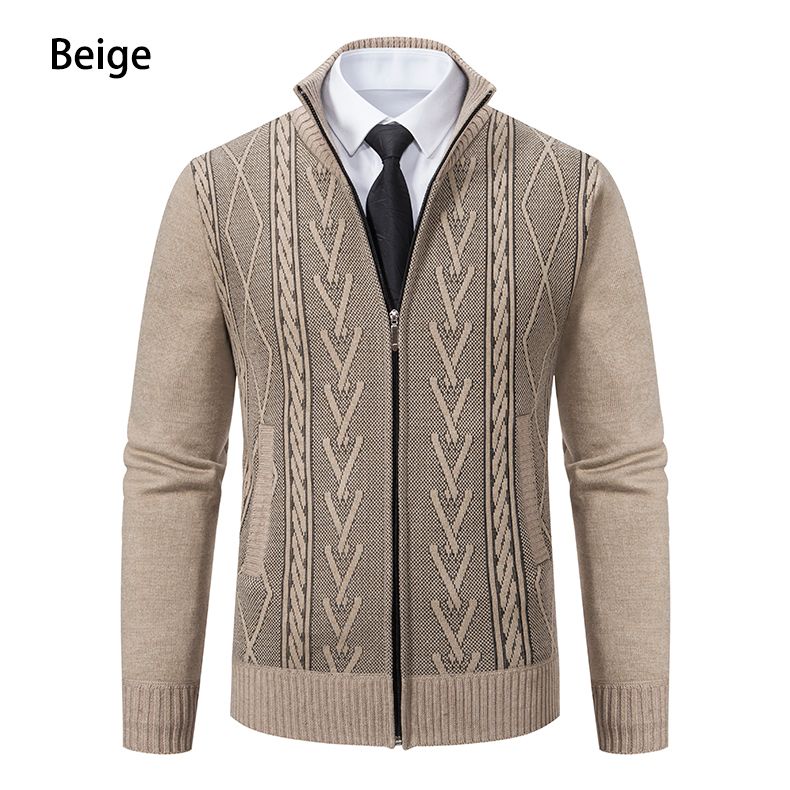 2024 Herbst Und Winter Neuer Kaschmir Gepolsterter Warmer Lässiger Herren-Strickpullovermantel_voghion.com