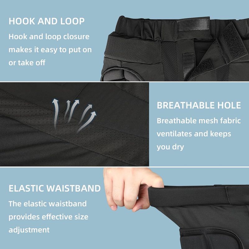 Cienfy 3D-Hüftschutz, Eva-Gesäßpolster, gepolsterte Shorts, Crashpad, Aufprallschutz für Skifahren, Skaten, Snowboarden_voghion.com