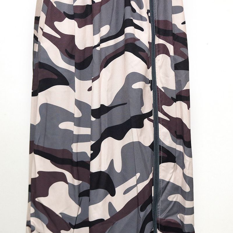 S390441 Spring Summer New Women's Casual Camouflage Print Zipper Split Elastic Waist Skirt_voghion.com