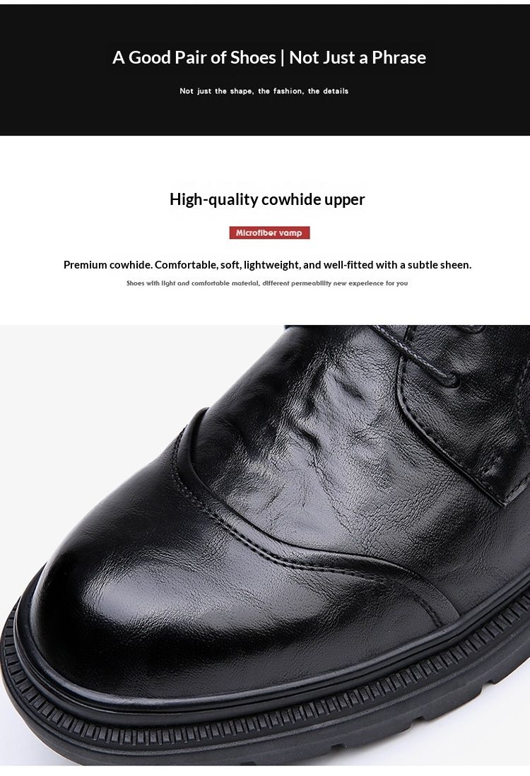 Voyage Business Formal British Round Toe Derby Genuine Leather Casual Lace-up Men's Breathable Groom Wedding Shoes Men_voghion.com