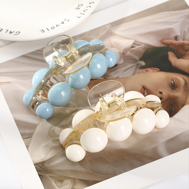 1 pz elegante fermaglio per capelli a forma di palla lucida - fermaglio per coda di cavallo antiscivolo a forma di artiglio di squalo per donne e ragazze_voghion.com