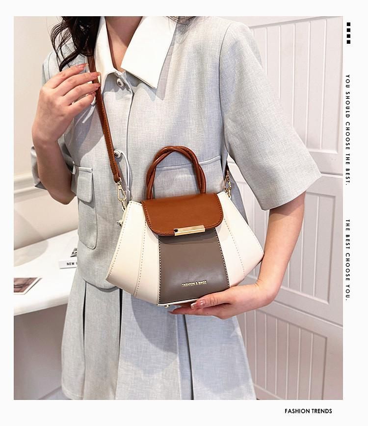 Borsa a mano color-block da donna di grande successo, primavera/estate 2025, design di nicchia, versatile, piccola, quadrata, texture di alta qualità_voghion.com