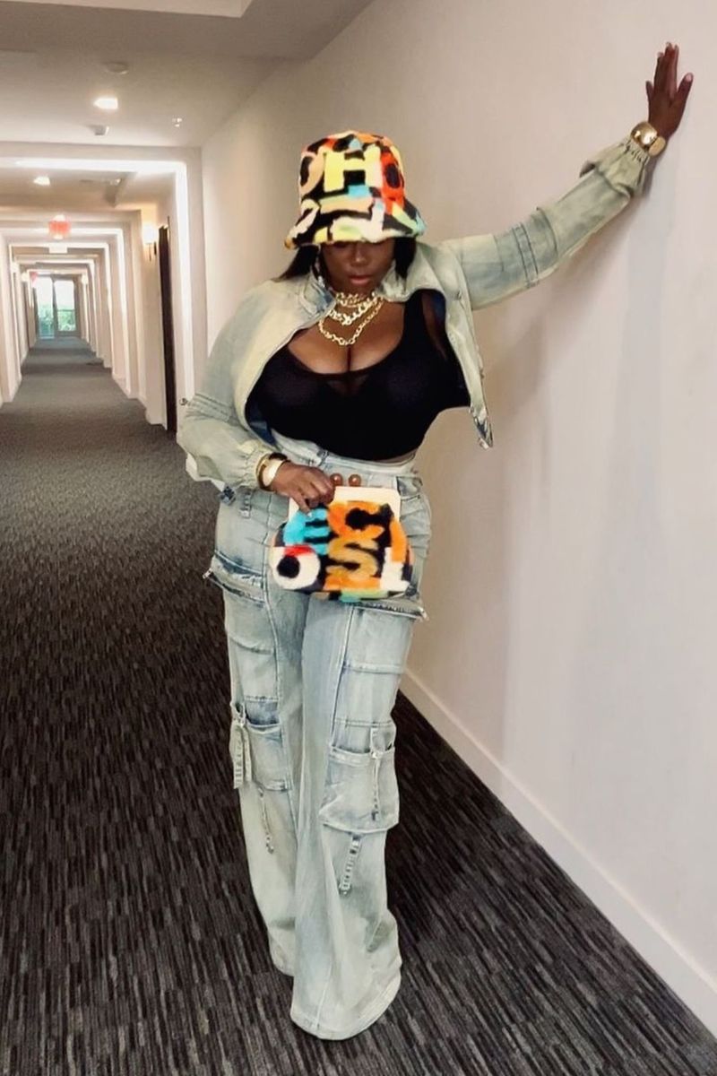 Damenbekleidung Damenmode Sexy Hochelastischer, verwaschener Denim-Freizeitanzug mit mehreren Taschen, zweiteiliger Anzug_voghion.com