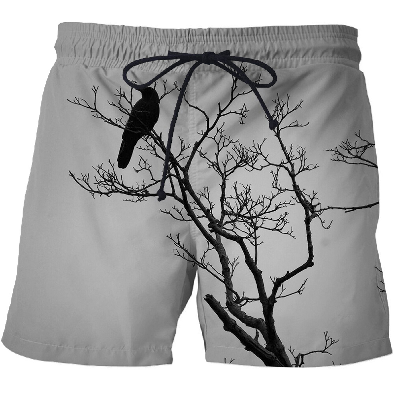 Pantaloni corti da uomo corti da spiaggia stampati in 3D di vendita calda vestiti da strada asciutti corti neri casual_voghion.com