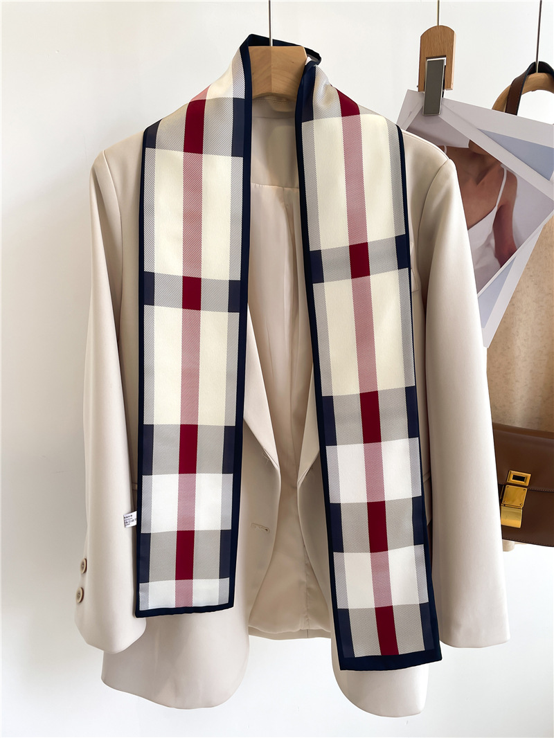 Terno, cachecol, cinto, pequena tira longa, faixa de cabelo, lenço de seda, lenço fino, fita, bolsa de encadernação, feminino decorativo_voghion.com