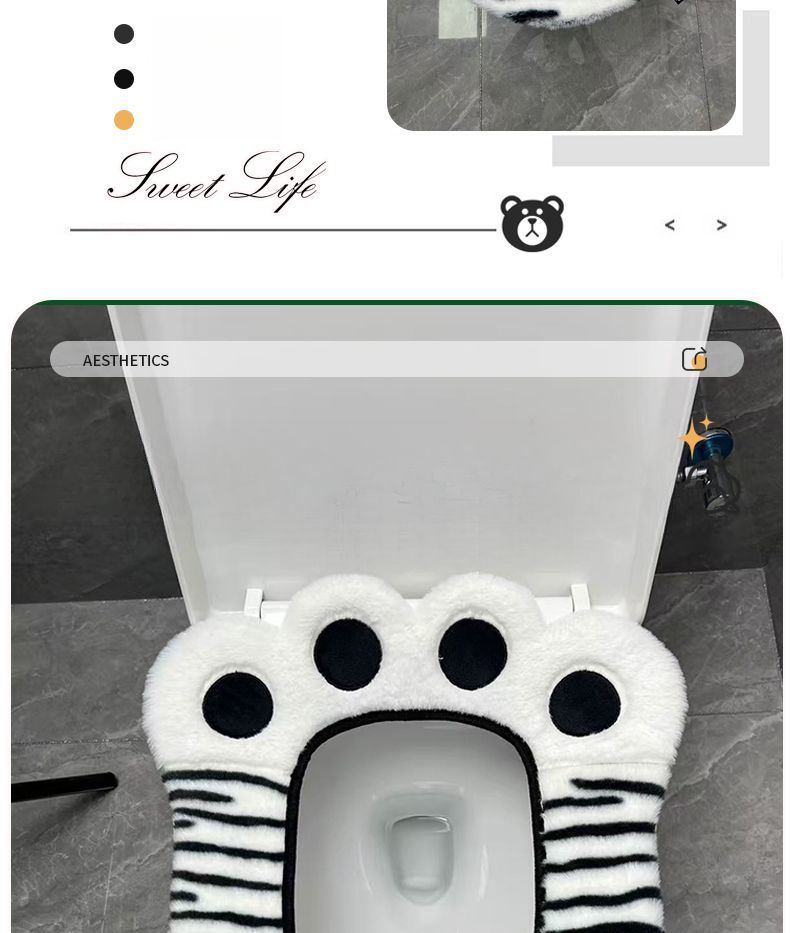 Cuscino per sedile WC universale a forma di zampa d'orso, con adesivo invernale, per quattro stagioni, addensato_voghion.com
