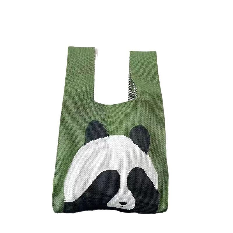 Borsa da viaggio essenziale per la cancelleria, piccola, porta biberon portatile a forma di panda, lavorata a maglia_voghion.com