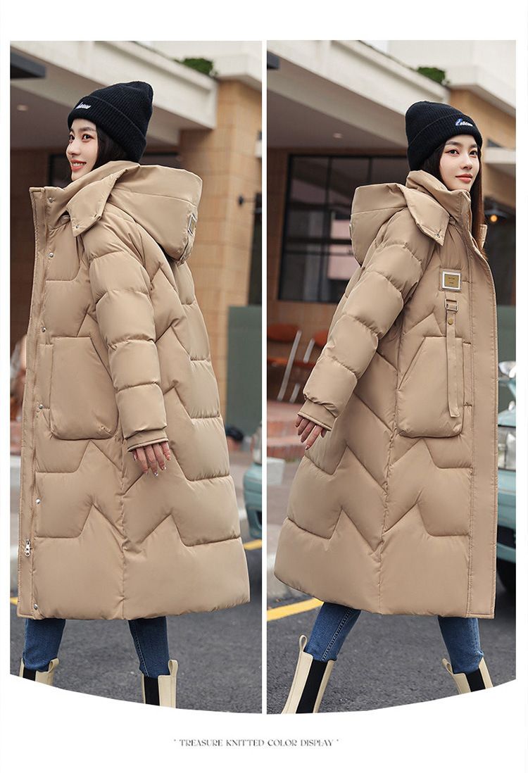 Women's Long Hooded Puffer Coat Winter Warm Oversized Parka Jacket With Pockets, Casual Streetwear Outerwear For Cold Weather_voghion.com