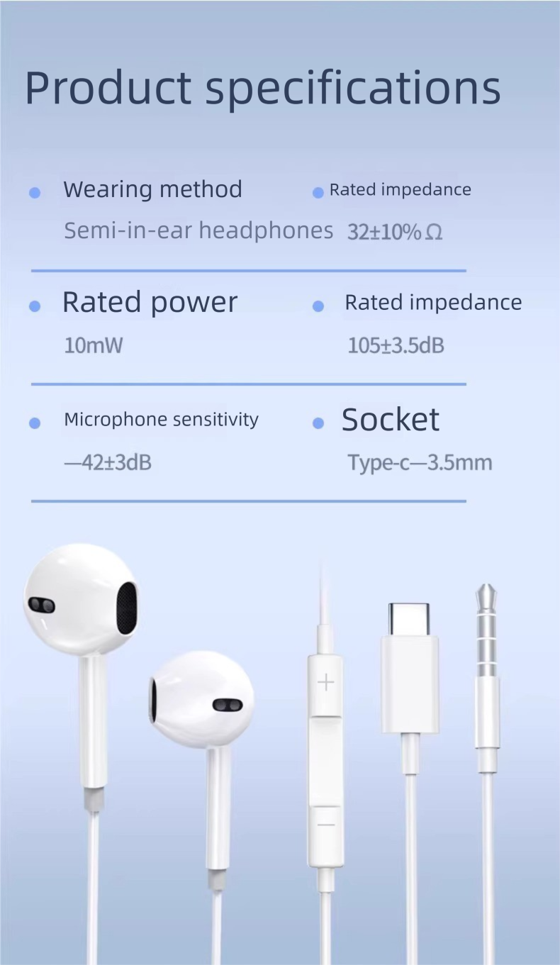 3,5-mm-In-Ear-Kopfhörer, Typ-C-Schnittstelle, kompatibel mit den meisten Mobiltelefonen auf dem Markt_voghion.com