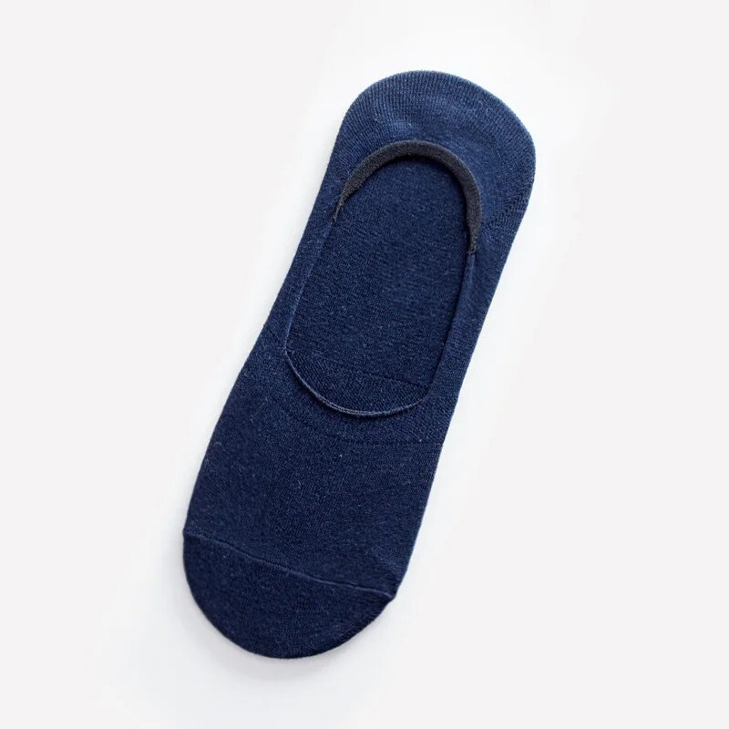 5 paires hommes bateau chaussettes été grande grande taille 38-47 antidérapant Silicone Invisible No Show chaussette pantoufles coton noir_voghion.com