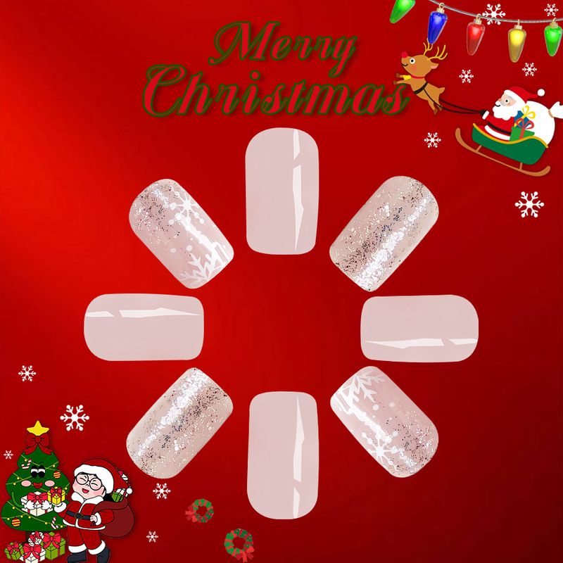Corta scintillante e generosa armatura 2024 Nuovo stile Natale semplice All-match nudo colore della pelle fiocco di neve glitter indossare armatura 24 pezzi_voghion.com
