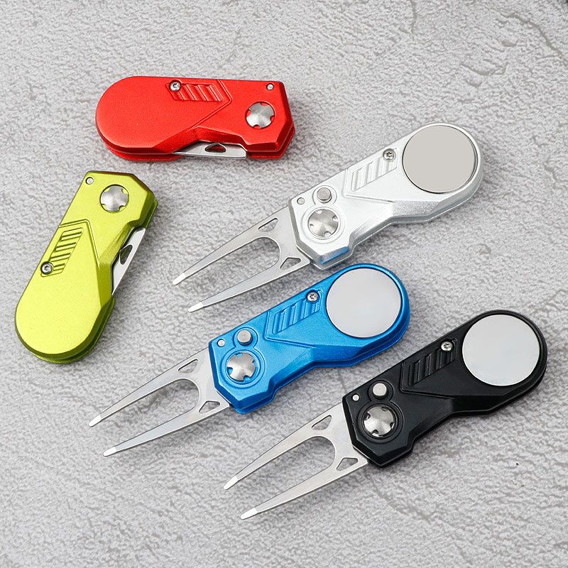 Golf Folding Metal Aluminum Handle Spring Fork Tool Practice Ball Device Gift Accessory_voghion.com