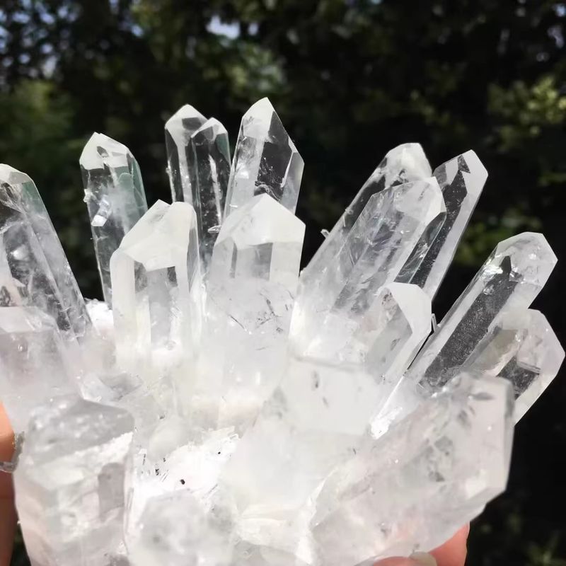 Natürlicher Rohstein, Mineralienprobe, weißer Kristallcluster, Heimdekoration, Kunsthandwerk, Ornament_voghion.com