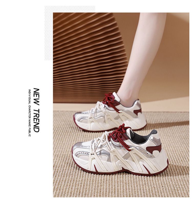 Scarpe da ginnastica estive con tacco da donna Scarpe da donna coreane Scarpe da tennis da donna Scarpe da donna con plateau 2024 Scarpe da ginnastica alla moda Rose Suola spessa Gomma_voghion.com