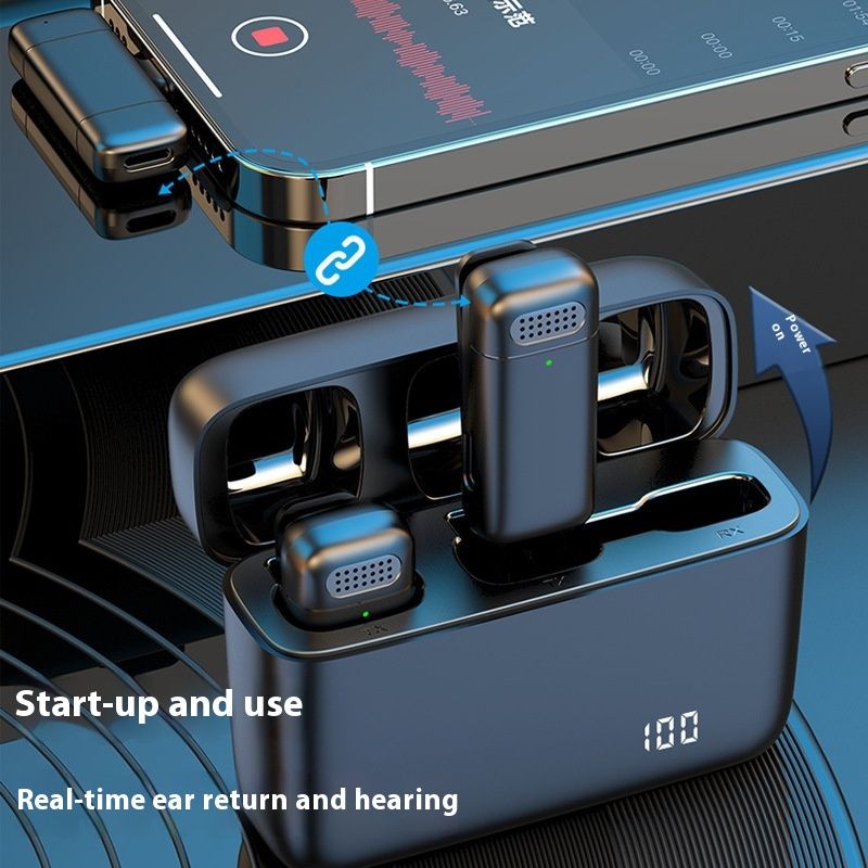 K6 drahtlose Lavalier-Ladefäch digitalen Empfänger mobil Live-Opnam-Rauschreduzéierung Mini-Mikrofon_voghion.com