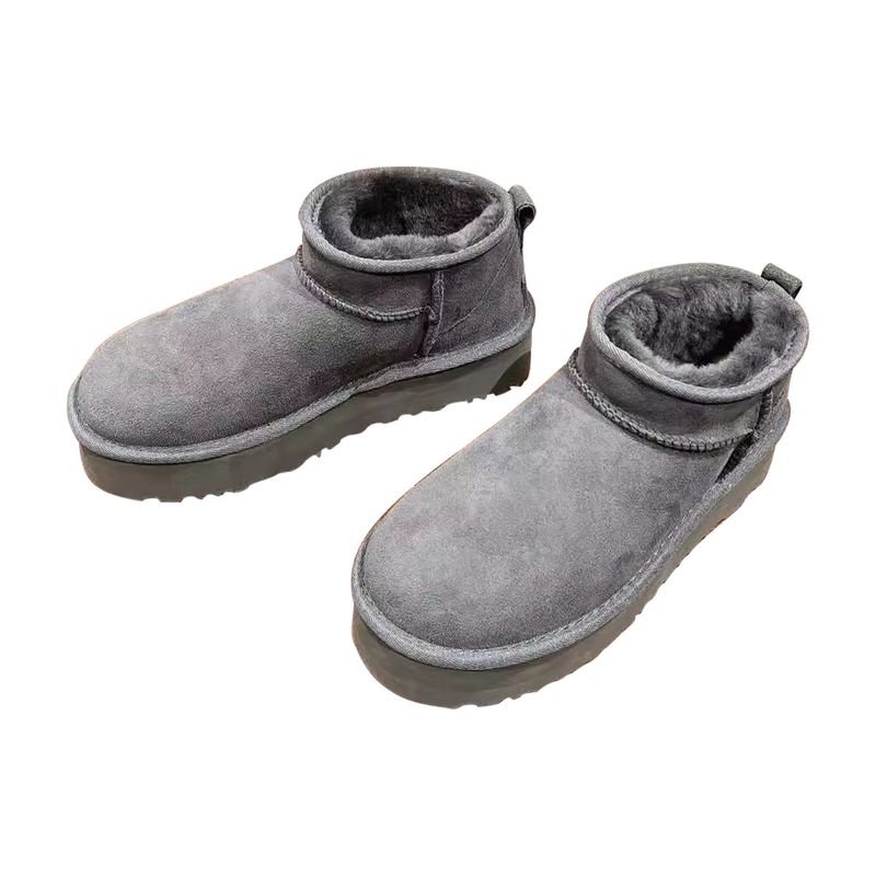 Sheepskin And Fur Integrated Tube Warm Short 202 New Leg Show Long Thick Bottom Fury Snow Boots For Women_voghion.com