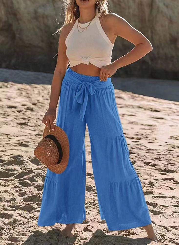 Pantaloni casual da donna in cotone stile casual realizzati con vecchi pantaloni a vita media da indossare_voghion.com