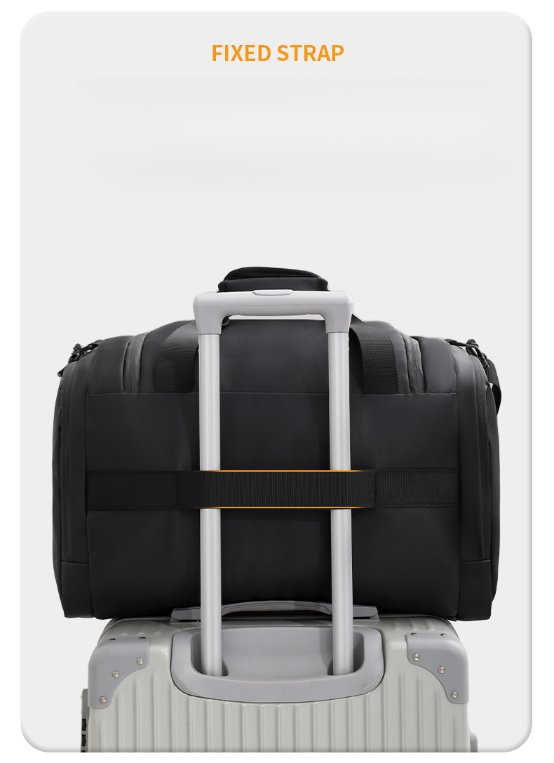 Short distance travel bag with dry wet separation, exercise yoga, fitness bag cover, pull rod, large capacity shoe compartment_voghion.com