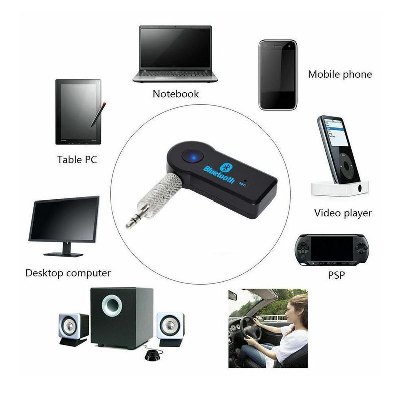 Adaptador USB 3 em 1, transmissor sem fio, receptor de áudio, carregador Bluetooth, auxiliar para kit veicular_voghion.com