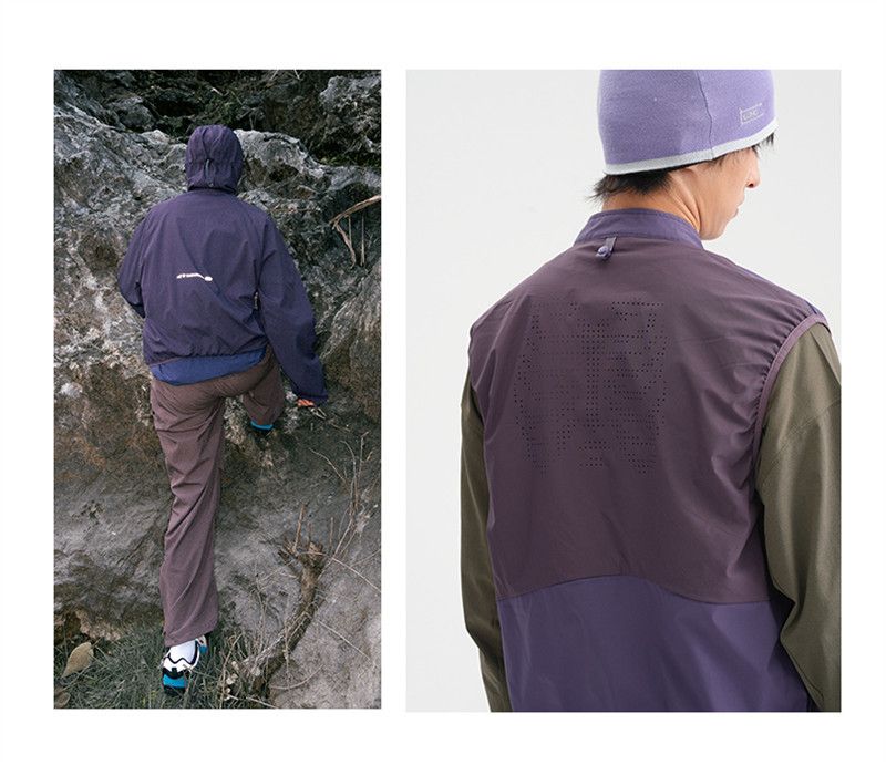 Wasserdichte Outdoor-Wanderjacke für Herren mit abnehmbarer Innenschicht und reflektierendem Design, leichter Sonnenschutz-Hoodie (Lila, Dämmerung, Grau, Sand)_voghion.com