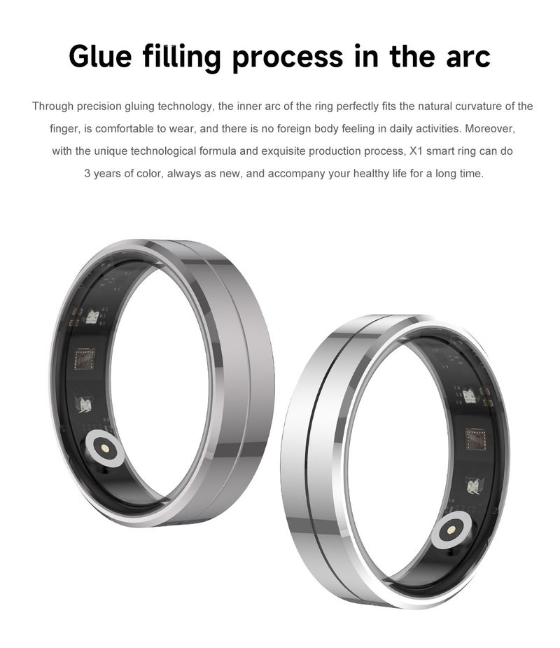 Smart Ring ultra sottile da 6,5 mm - Tracker del sonno con intelligenza artificiale, monitoraggio della frequenza cardiaca in tempo reale, dell'ossigeno nel sangue, impermeabile e della temperatura per fitness e salute_voghion.com