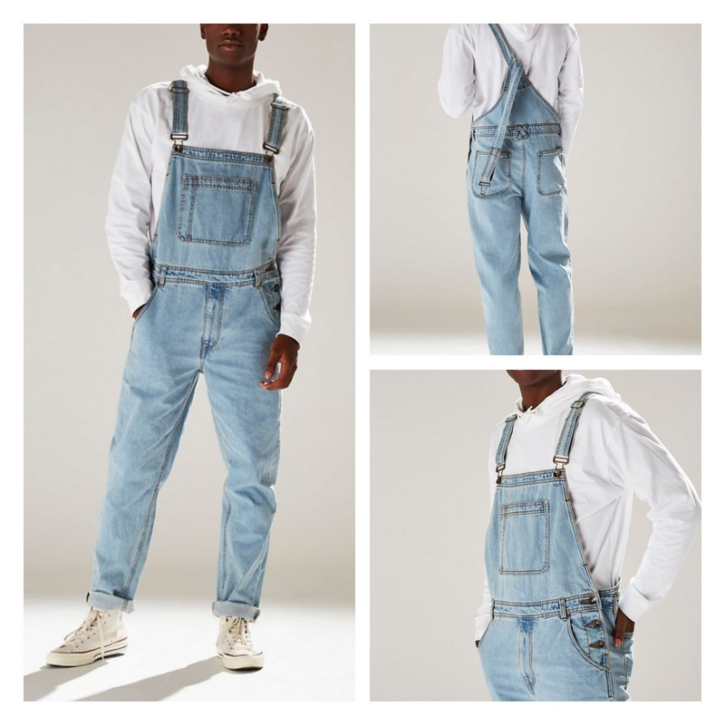 New 2019 Summer Street Trendy Strap Pants High Waist Men's Jeans_voghion.com