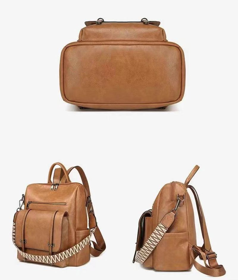Vintage-Rucksack Damen, neue hochwertige, wandelbare Umhängetasche aus weichem PU-Leder, Pendler-Rucksack mit großer_voghion.com