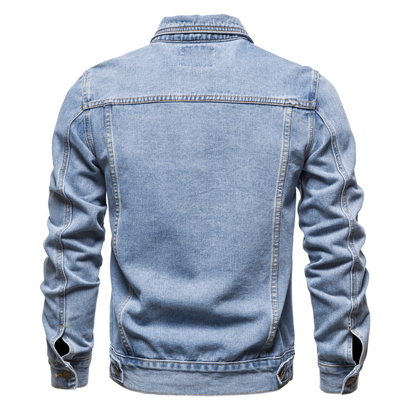 Herrkläder Jeansjacka Bomull casual slim-fit jacka herr jeansjacka herr_voghion.com