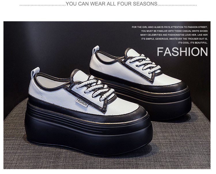 Little white shoes women's single shoes new thick sole height increased by 8 cm casual versatile fashion_voghion.com