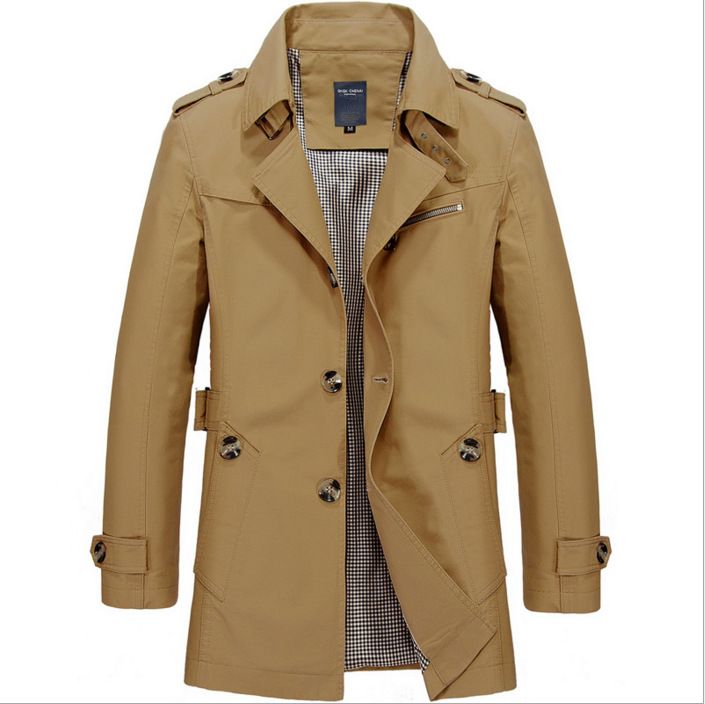 Veste coupe-vent mi-longue pour homme, nouvelle collection automne-hiver, grande taille, en coton_voghion.com