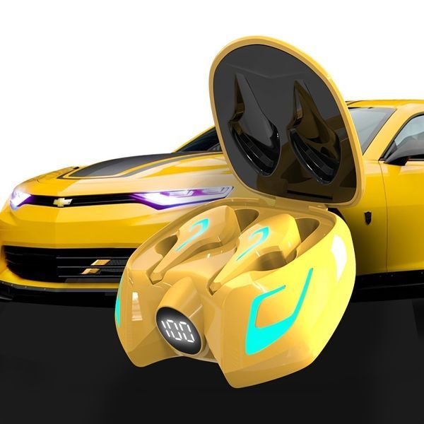 Gaming Wireless Headset Binaural Noise Reduction In-ear Music Headset Type-C Digital Display Colorful Ambient Light Cabin_voghion.com