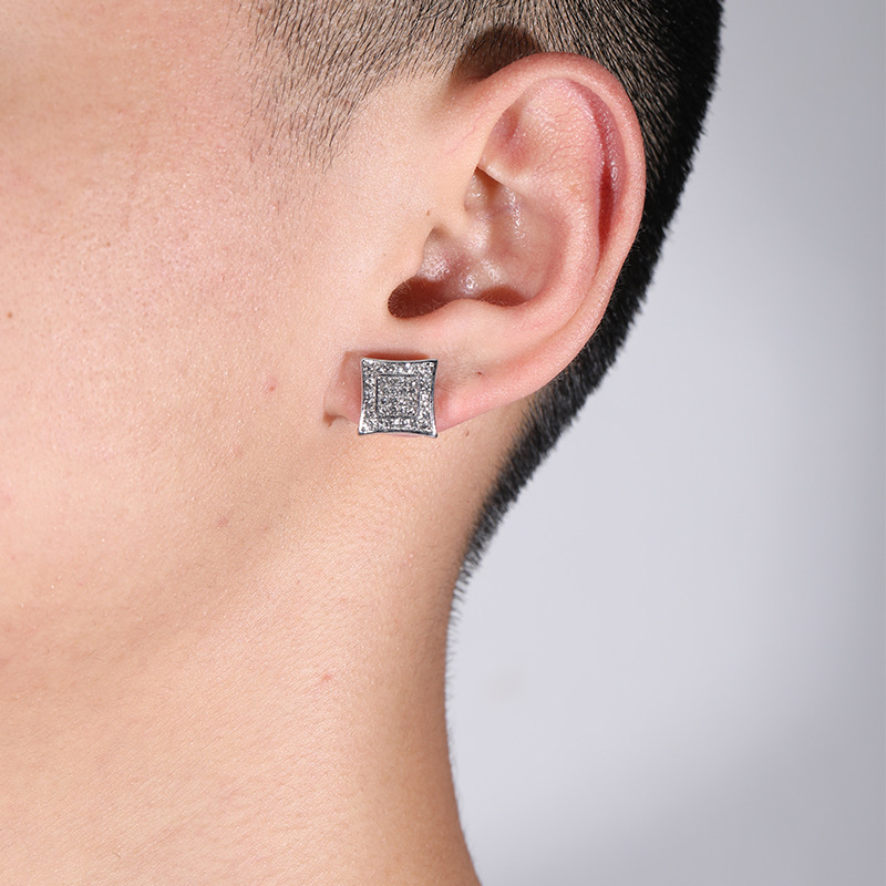 Earrings, three-dimensional niche style, versatile alloy full diamond earrings for women_voghion.com