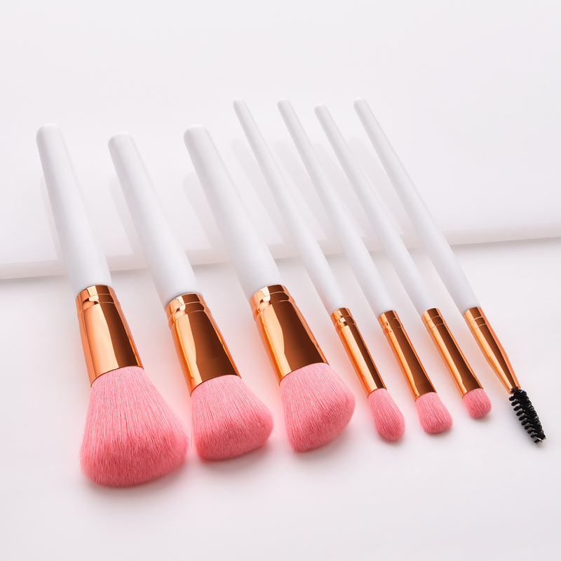 Set di pennelli per trucco da 7 pezzi, platino, lana imbottita, pennello per cipria, strumenti di bellezza _voghion.com