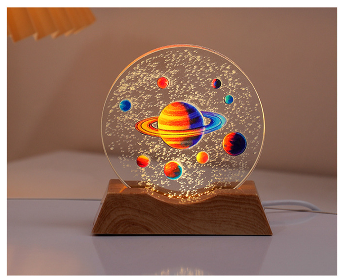 Lampada da tavolo con luce notturna luminosa a disco di cristallo, regalo creativo, decorazione da scrivania_voghion.com