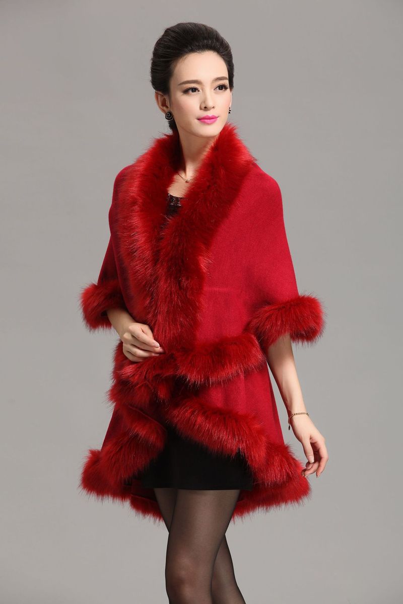 Wool cape cape women's large size knitted cardigan loose cape coat_voghion.com