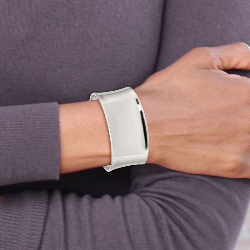 Sterling Silver 30mm Cuff Bangle Bracelet_voghion.com
