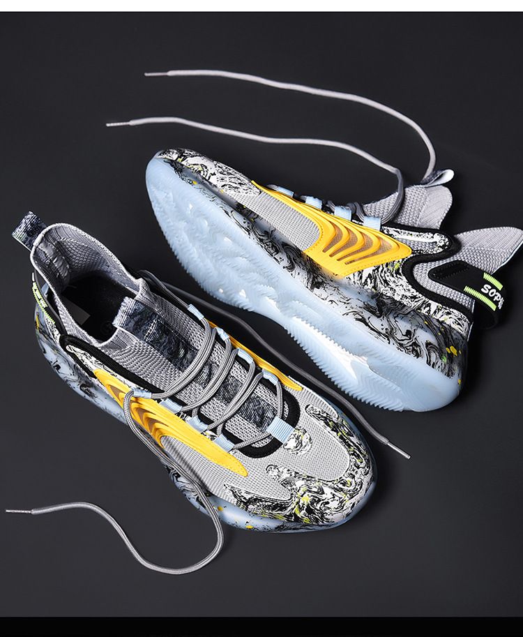 Men's new large high top basketball sneakers winter plush insulation casual dad men's trendy shoes_voghion.com