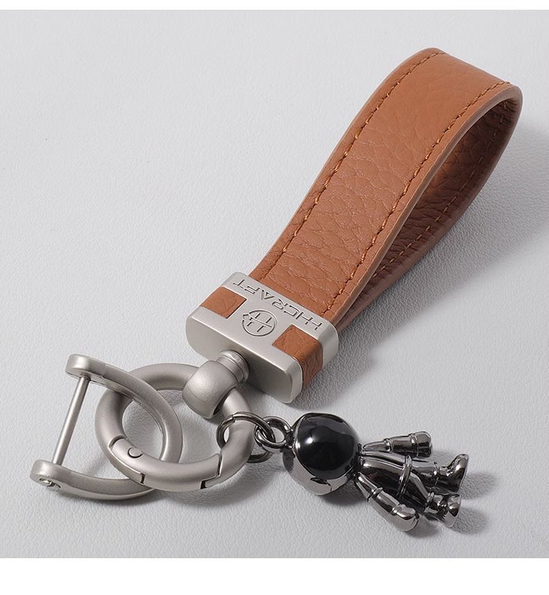 Astronaut Leather Car Key Chain Pendant Ladies Key Chain Creative High End Doll Horseshoe Buckle Net Celebrity Pendant_voghion.com