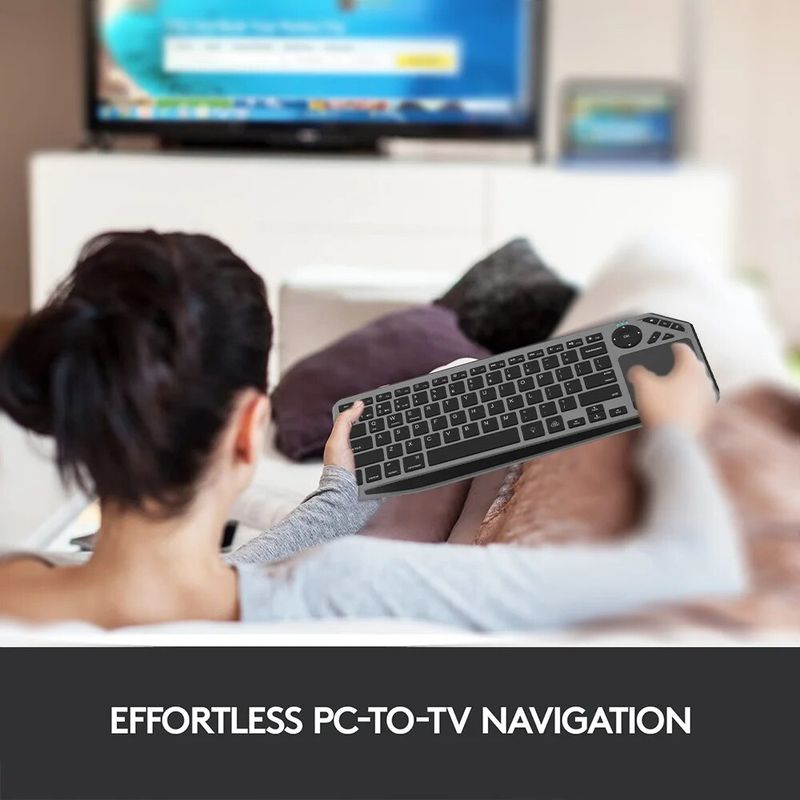 Bluetooth Wireless Keyboard with Touchpad 7-Colors Backlit 2.4g Rechargeable Trackpad Keyboard for Smart TV, IOS IPhone/IPad_voghion.com