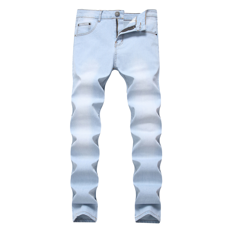 Jeans dritti elasticizzati da uomo pantaloni in denim multicolore da uomo slim_voghion.com