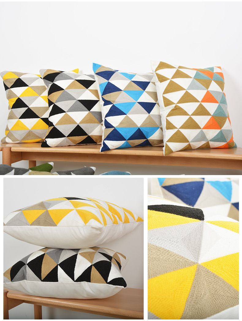 Minimalistischer quadratischer Kissenbezug mit Einsatz – Atmungsaktives Kissen aus Baumwoll-Leinen-Mischgewebe für Sofa/Bett, 45 x 45 cm (mehrere Farben erhältlich)_voghion.com
