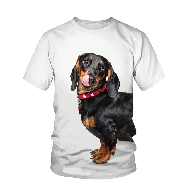 Maglietta estiva con stampa digitale 3D, per uomo e donna, con scollo rotondo, per cani da compagnia_voghion.com