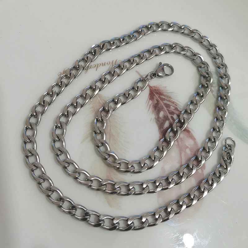 Titanium Steel Necklace Without Pendant Plain Korean Style Personality Trendy Men's Versatile Snake Bone Hip Hop Chain_voghion.com