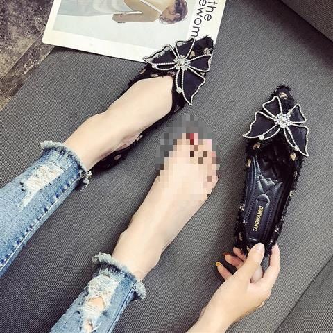 Women's Single 2025 Autumn New Pointed Toe Boat With Bowknot Gentle Flat Shoes Versatile Fairy Loafers_voghion.com